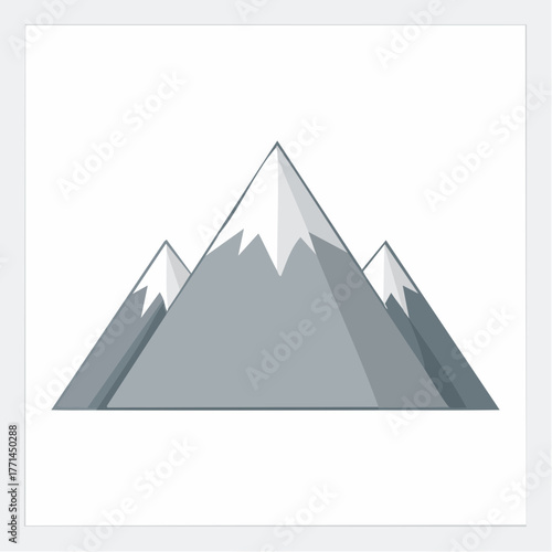 Illustration design plat de sommet enneigé moderne