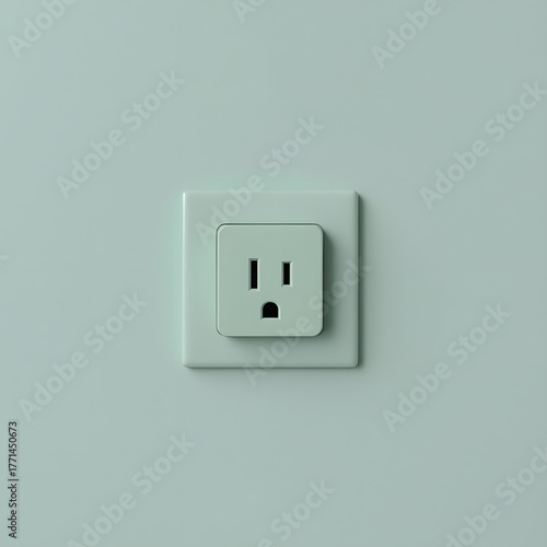 Modern Pastel Green Wall Socket in Minimal Style