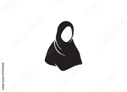 Muslim Woman Hijab Icon Vector. Girl in Traditional Islamic Clothes Symbol Graphic