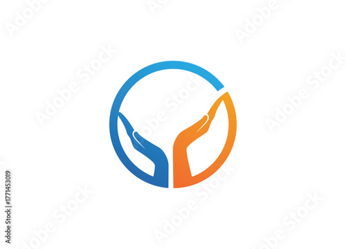 Hands Helping Logo, Care, Support and Charity Icon Vector Design