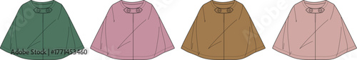 Fashionable Vector Illustration of Elegant Cloaks in Various Colors and Styles for Design Projects
