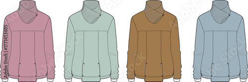 Colorful Fashion Design A Set of Jackets in Various Pastel Hues for Apparel Inspiration