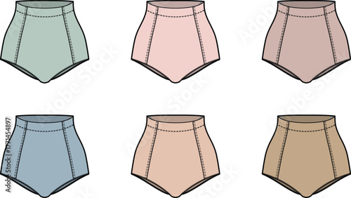 Varied Color Panties A Stylish Vector Illustration of Underwear in Multiple Hues for Design Needs