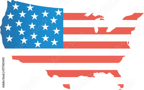 Map of the United States Shaped Like the American Flag usa map united states map