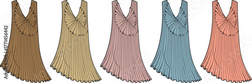 Variety of Elegant Dresses in Different Shades for Fashion and Style Inspiration