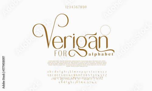 Classic typography elegant. Lettering minimal fashion designs. Alphabet uppercase, ampersand, ligatures. Vector illustration word.