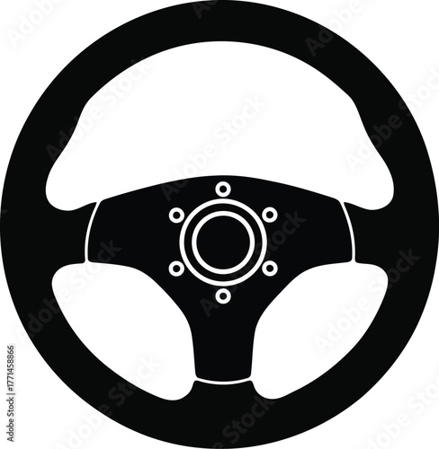 Sport steering wheel icon racing car control