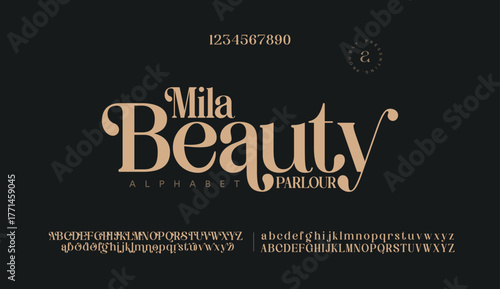 Abstract Fashion font alphabet. Minimal modern urban fonts for logo, brand etc. Typography typeface uppercase lowercase and number. vector illustration.