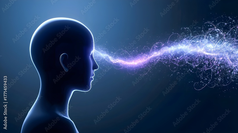 Obraz premium Abstract Visualization of Neural Energy and Thought Flow