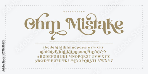 Luxury Serif Font in modern style with a big set of different ligatures, this typeface can be used for logos