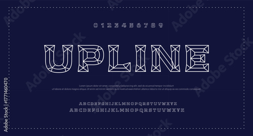 Creative abstract modern digital technology fonts. Minimalist slim typography monogram font style. Vector illustration and tech logo