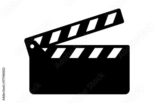 Movie clapperboard silhouette vector,  Clapboard black symbol

