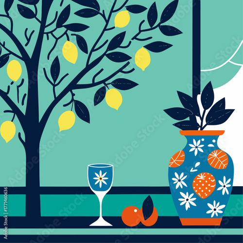 still life with flowers