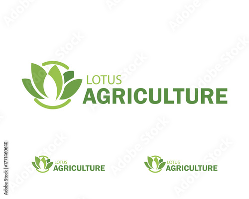 lotus agriculture logo creative design concept nature gym yoga health life