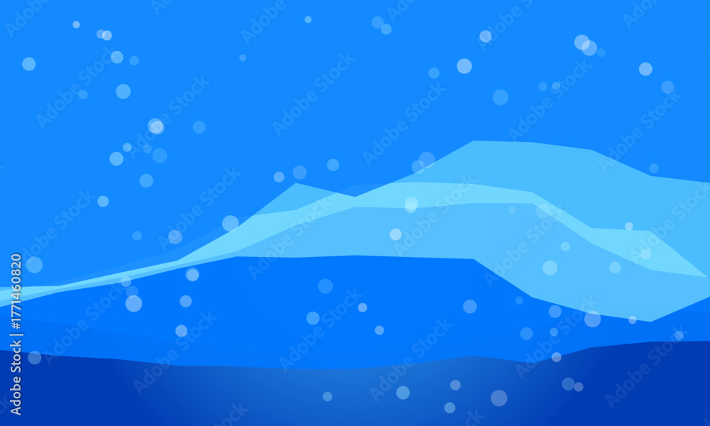 Naklejka premium Abstract blue underwater scene with flowing layers and bubbles