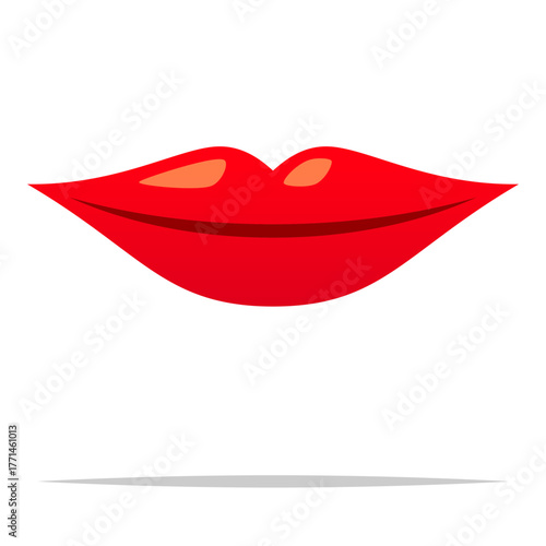 Red lips vector isolated illustration