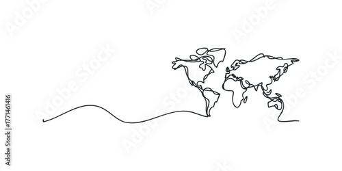 World map line art for global connections