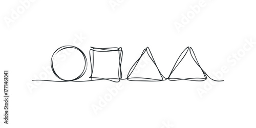 Simple line drawing of basic geometric shapes