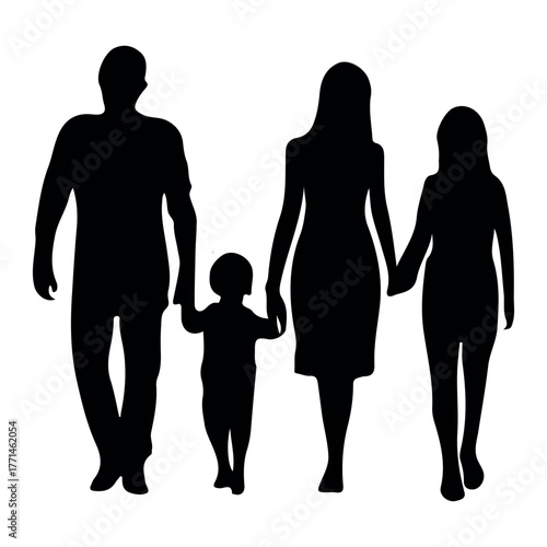 Family member vector silhouette
