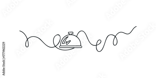 Restaurant service bell line drawing