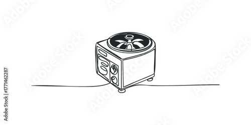 Lab centrifuge equipment outline line drawing
