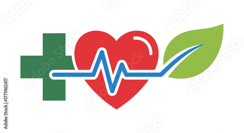 Healthy Heart and Nature Symbolizing Wellness and Healthcare.