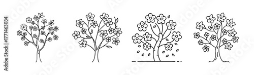 Beautiful spring blossom tree vector illustration nature floral design