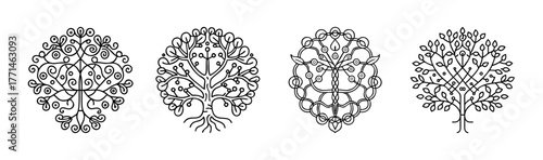 Intricate vector tree of life illustration symbol