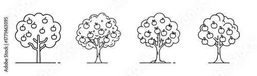 Stylized fruit tree vector illustration scalable graphic icon