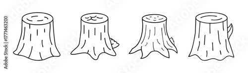 Vector illustration of a tree stump icon