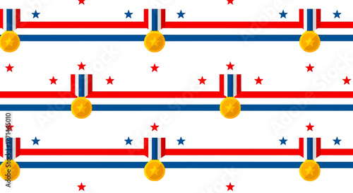 Veterans Day Medal Pattern Flat Design Background