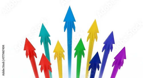 Colorful abstract arrows vector background symbolizing growth and progress in business and market direction