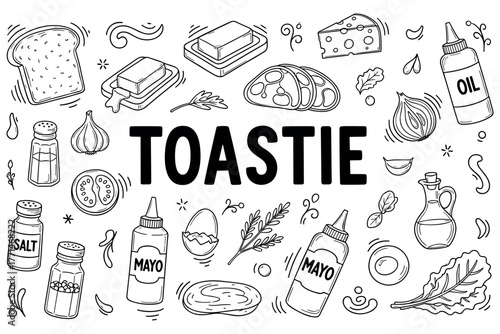 Ingredients and elements for crafting the perfect toastie