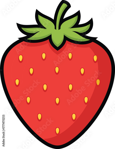 Strawberry fruit vector icon illustration