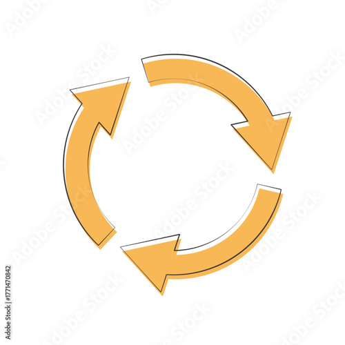 Three circular arrows icon representing process