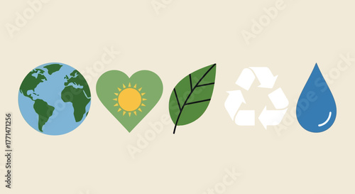 Ecological Harmony Symbols of Sustainability & Environmental Care