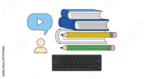 Online Learning Stacked Books with Keyboard and Play Button