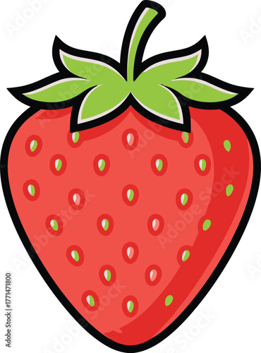 Strawberry fruit vector icon illustration