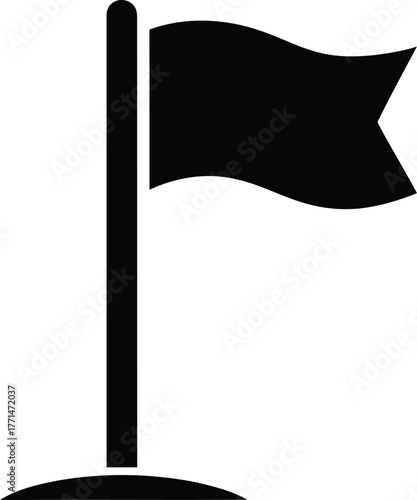 Pennant Icon Symbol Sign Design Element Flagpole Banner Waving Graphic Design Standard Mark Logo Symbol Competition Championship Marking Position