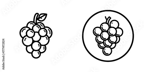 A grape icon is available, which is a filled version from a collection of vegetables and fruits, presented as a modern glyph isolated on a white background, and can be edited for use on the web and