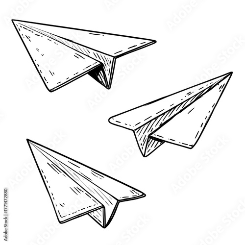 The yellow paper plane is a 3D icon within the social media set
