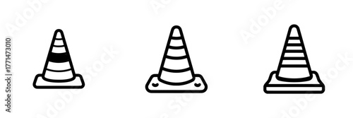 Icon for road cone, created as flat illustration suitable for modern web design