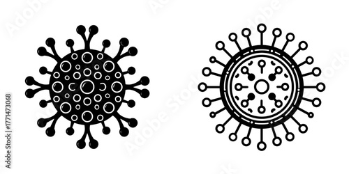 A modern stock symbol for covid-19 is the corona virus icon in line style