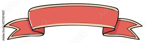 Cute vintage ribbon banner vector illustration for decoration, logo, or badge design