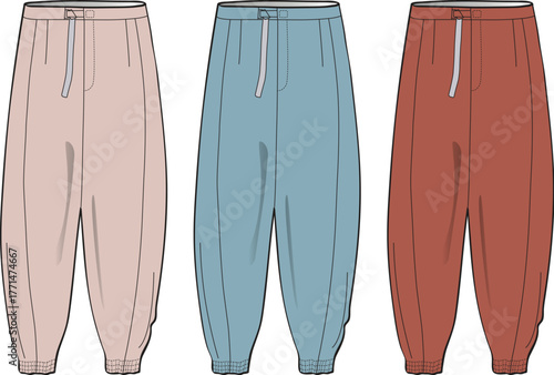 Fashionable women's casual pants in three different colors, designed for comfort and style