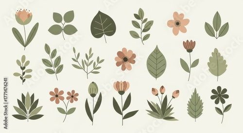 Botanical elegance blooms in this floral design, perfect for adding a touch of nature to your modern projects, fresh and inspiring for any design.