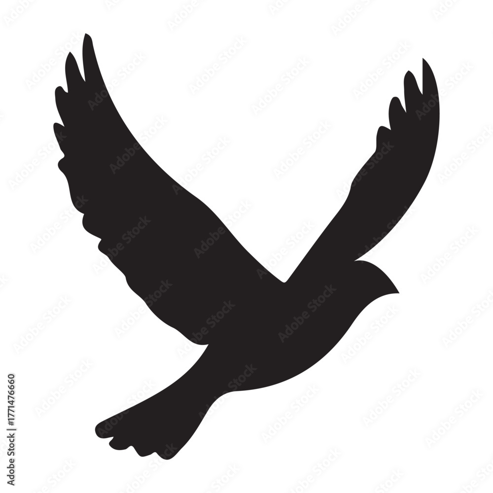 Obraz premium Flying birds silhouettes on white background. Vector illustration. isolated bird flying. tattoo design