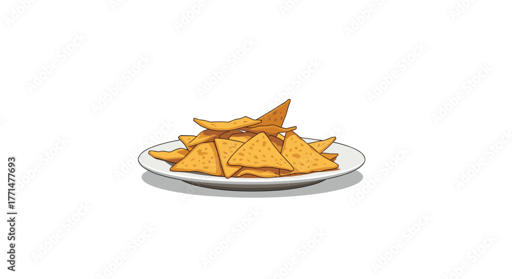A plate of golden tortilla chips for snack time fun, perfect for parties and game days