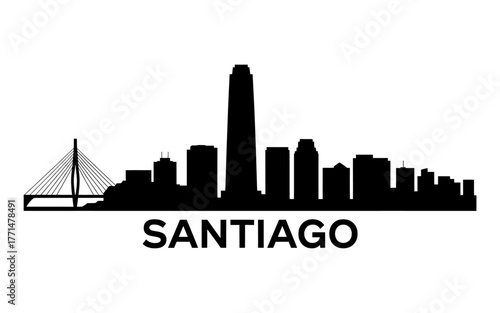 Santiago Chile Cityscape Silhouette Vector Illustration Landmark and Urban Landscape with the Andes Mountains in the Background