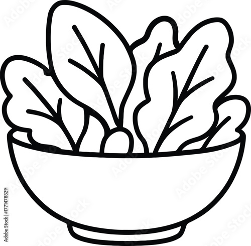 Healthy eating with fresh organic lettuce salad in a white bowl promoting wellness and dieting